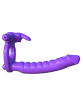 Fantasy Silicone Double Penetrator Rabbit Cockring in Purple COCK RINGS